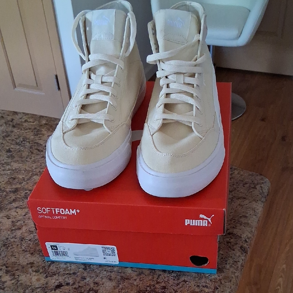 Puma Beige High-Top Sneakers